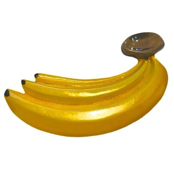 Brooch – Vintage 1970s Hand-Painted Banana Bunch Pin - Picture 3 of 3